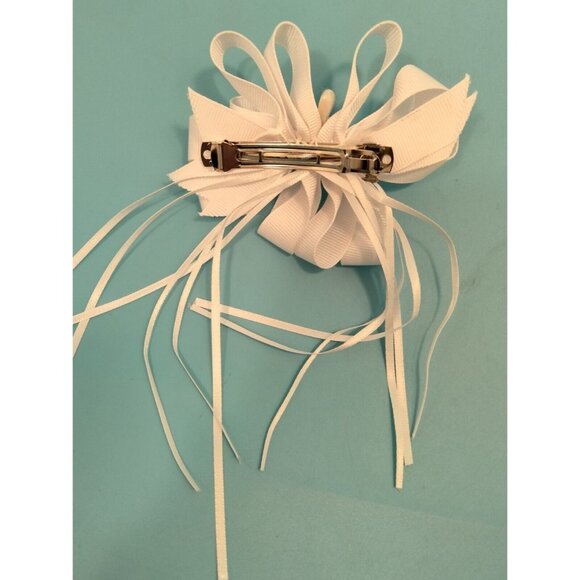 Easter Bunny Hair Ribbon White Girls Bow Barrette Daisy Egg Basket Gift Bag - Picture 4 of 6